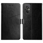 For Xiaomi Redmi 11 Prime 4G HT01 Y-shaped Pattern Flip Leather Phone Case(Black) - 1