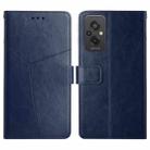 For Xiaomi Redmi 11 Prime 4G HT01 Y-shaped Pattern Flip Leather Phone Case(Blue) - 1