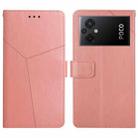 For Xiaomi Redmi 11 Prime 5G HT01 Y-shaped Pattern Flip Leather Phone Case(Pink) - 1