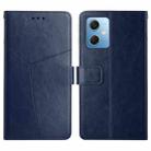 For Xiaomi Redmi Note 12 China HT01 Y-shaped Pattern Flip Leather Phone Case(Blue) - 1