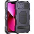 For iPhone 14 Life Waterproof Camshield Tri-poof Metal Phone Case with Holder(Black) - 1