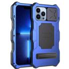 For iPhone 14 Pro Max Life Waterproof Camshield Tri-poof Metal Phone Case with Holder(Blue) - 1