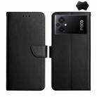 For Xiaomi Redmi 11 Prime 5G Genuine Leather Fingerprint-proof Flip Phone Case(Black) - 1