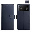 For Xiaomi Redmi 11 Prime 5G Genuine Leather Fingerprint-proof Flip Phone Case(Blue) - 1