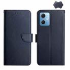 For Xiaomi Redmi Note 12 China Genuine Leather Fingerprint-proof Flip Phone Case(Blue) - 1
