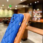 For iPhone 13 Rhombic Texture Lanyard Phone Case(Blue) - 3