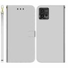 For Motorola Moto G72 Imitated Mirror Surface Flip Leather Phone Case(Silver) - 1