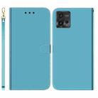 For Motorola Moto G72 Imitated Mirror Surface Flip Leather Phone Case(Blue) - 1