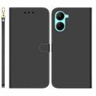 For Realme C33 Imitated Mirror Surface Flip Leather Phone Case(Black) - 1