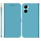 For Realme C33 Imitated Mirror Surface Flip Leather Phone Case(Blue) - 1
