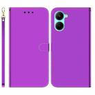 For Realme C33 Imitated Mirror Surface Flip Leather Phone Case(Purple) - 1