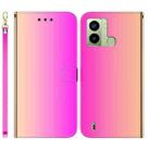 For Tecno Pop 6 Fingerprint Imitated Mirror Surface Flip Leather Phone Case(Gradient Color) - 1