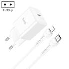 hoco N27 PD 20W Innovative Single Port USB-C/Type-C Charger with USB-C/Type-C to 8 Pin Cable, EU Plug(White) - 1