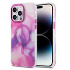 For iPhone 14 Pro MagSafe Magnetic Ink Phone Case(Pink Purple) - 1