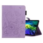 For iPad Pro 11 (2020) Butterflies Embossing Pattern Horizontal Flip Leather Tablet Case with Holder & Card Slot(Purple) - 1