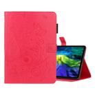 For iPad Pro 11 (2020) Butterflies Embossing Pattern Horizontal Flip Leather Tablet Case with Holder & Card Slot(Red) - 1
