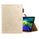 For iPad Pro 11 (2020) Butterflies Embossing Pattern Horizontal Flip Leather Tablet Case with Holder & Card Slot(Gold) - 1