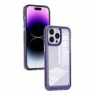 For iPhone 14 Clear Color TPU Space Acrylic Phone Case(Purple) - 1