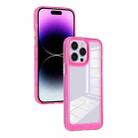 For iPhone 14 Clear Color TPU Space Acrylic Phone Case(Rose Red) - 1