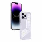 For iPhone 14 Pro Clear Color TPU Space Acrylic Phone Case(White) - 1