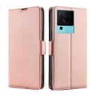 For vivo iQOO Neo7 Ultra-thin Voltage Side Buckle Horizontal Flip Leather Phone Case(Rose Gold) - 1