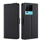 For vivo iQOO Neo7 Ultra-thin Voltage Side Buckle Horizontal Flip Leather Phone Case(Black) - 1