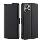 For Realme 9i 5G Global/10 5G Ultra-thin Voltage Side Buckle Horizontal Flip Leather Phone Case(Black) - 1