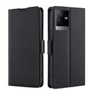 For vivo T2x 5G/Y73t/iQOO Z6x Ultra-thin Voltage Side Buckle Horizontal Flip Leather Phone Case(Black) - 1