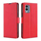 For Nokia X30 5G Ultra-thin Voltage Side Buckle Horizontal Flip Leather Phone Case(Red) - 1