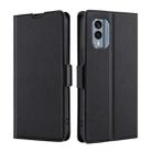 For Nokia X30 5G Ultra-thin Voltage Side Buckle Horizontal Flip Leather Phone Case(Black) - 1