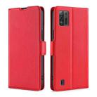 For ZTE Blade A52 Lite Ultra-thin Voltage Side Buckle Horizontal Flip Leather Phone Case(Red) - 1