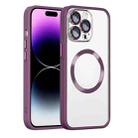 For iPhone 12 Cat Eyes MagSafe Shockproof Protective Phone Case(Red Purple) - 1