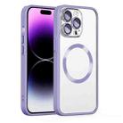 For iPhone 12 Pro Max Cat Eyes MagSafe Shockproof Protective Phone Case(Purple) - 1