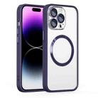 For iPhone 13 Pro Cat Eyes MagSafe Shockproof Protective Phone Case(Deep Purple) - 1