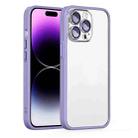 For iPhone 11 Cat Eyes Metal Camera Lens Shockproof Protective Phone Case(Purple) - 1