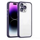 For iPhone 12 Pro Max Cat Eyes Metal Camera Lens Shockproof Protective Phone Case(Deep Purple) - 1