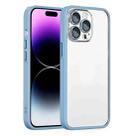 For iPhone 14 Plus Cat Eyes Metal Camera Lens Shockproof Protective Phone Case(Sierra Blue) - 1