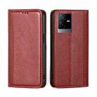 For vivo T2x 5G/Y73t/iQOO Z6x Grid Texture Magnetic Flip Leather Phone Case(Red) - 1