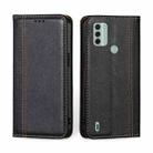 For Nokia C31 Grid Texture Magnetic Flip Leather Phone Case(Black) - 1