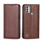 For Nokia C31 Grid Texture Magnetic Flip Leather Phone Case(Brown) - 1