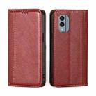 For Nokia X30 5G Grid Texture Magnetic Flip Leather Phone Case(Red) - 1