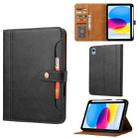 For iPad 10th Gen 10.9 2022 Calf Texture Double Fold Leather Smart Tablet Case(Black) - 1
