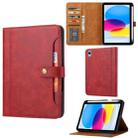 For iPad 10th Gen 10.9 2022 Calf Texture Double Fold Leather Smart Tablet Case(Red) - 1