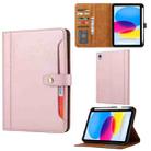 For iPad 10th Gen 10.9 2022 Calf Texture Double Fold Leather Smart Tablet Case(Rose Gold) - 1