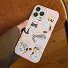 For iPhone 14 Cartoon Film Craft Hard PC Phone Case(Cute Cats) - 4
