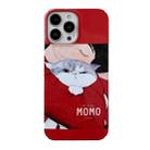 For iPhone 14 Pro Cartoon Film Craft Hard PC Phone Case(Cat) - 1