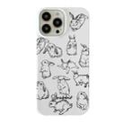 For iPhone 14 Pro Cartoon Film Craft Hard PC Phone Case(Sketch Rabbit) - 1