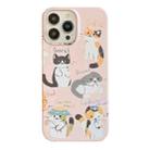 For iPhone 13 Pro Cartoon Film Craft Hard PC Phone Case(Cute Cats) - 1