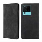 For vivo iQOO Neo7 Skin Feel Magnetic Horizontal Flip Leather Phone Case(Black) - 1