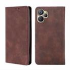 For Realme 9i 5G Global/10 5G Skin Feel Magnetic Horizontal Flip Leather Phone Case(Dark Brown) - 1